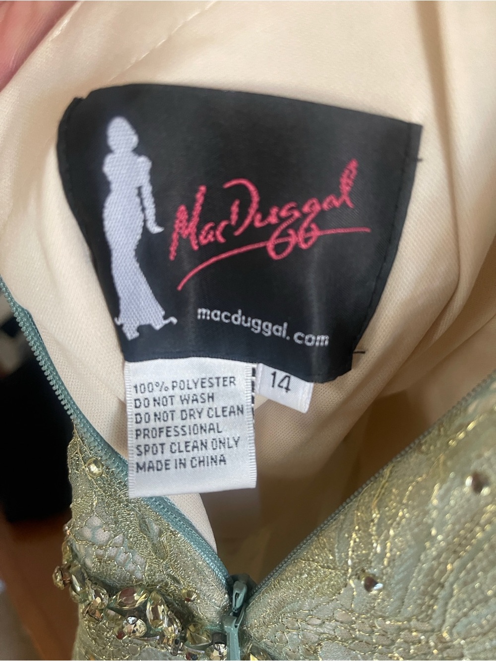Mac Duggal Gold Beaded Lace Jacket